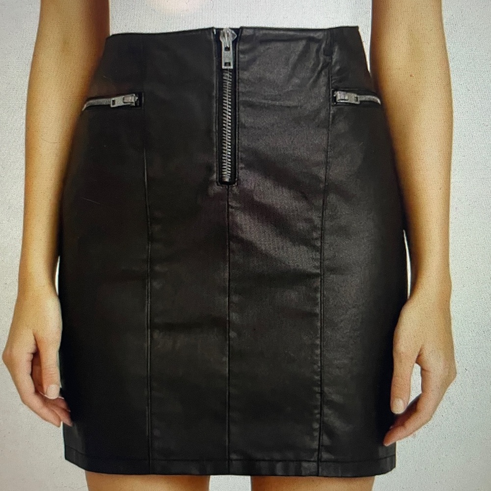 Rebecca Minkoff Black Mini Skirt with Zipper Accents